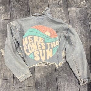 Light Blue Distressed Denim Jacket